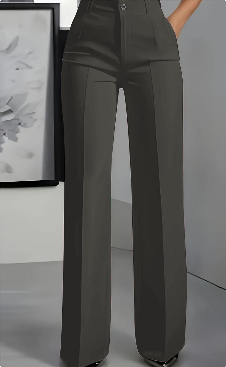 Women's White Minimalist Pants Made Of Polyester