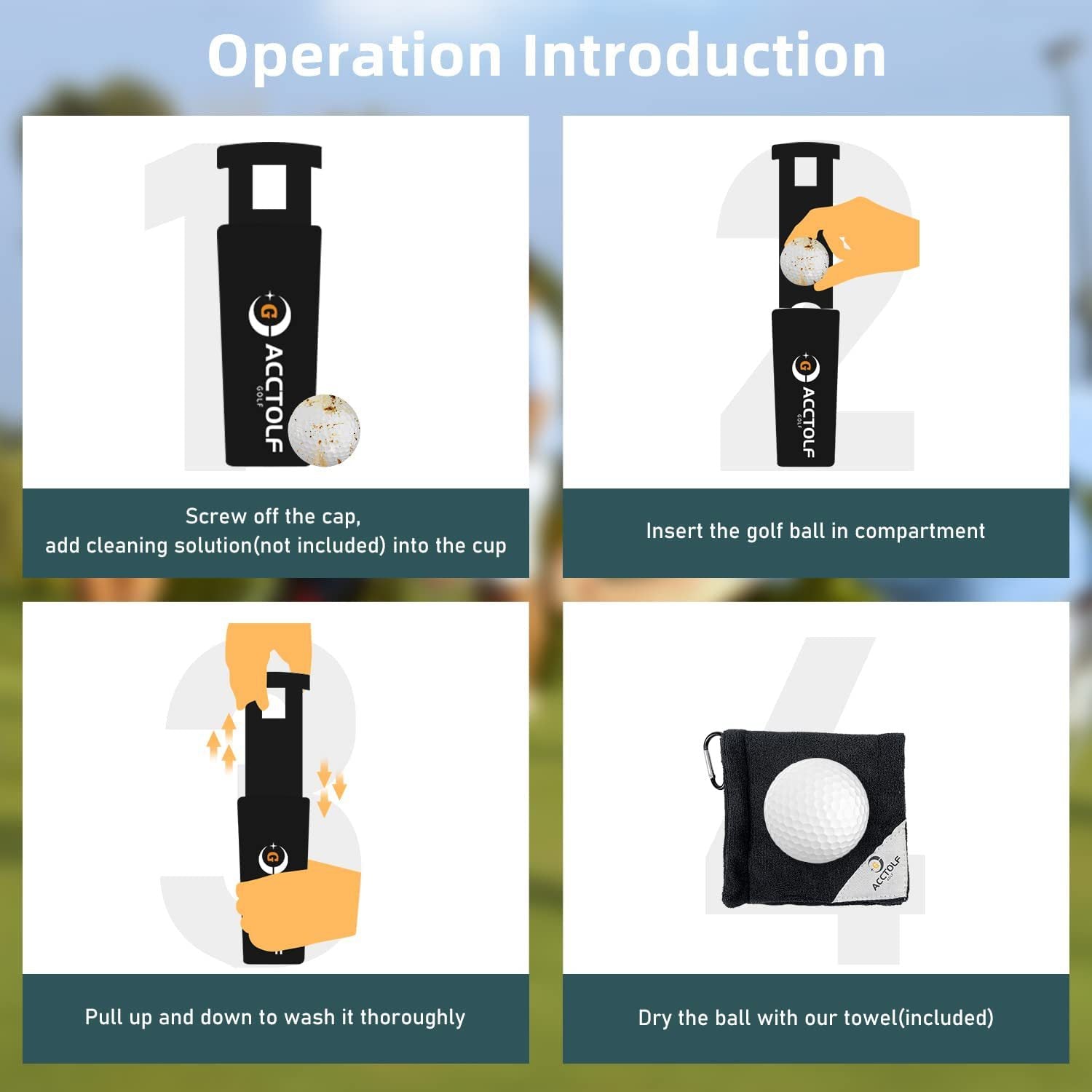 Golf Washing Machine Golf Bag Portable Cleaner Golf