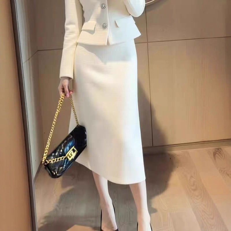 AutumnWinter Elegant And Sophisticated Coat And Skirt Set